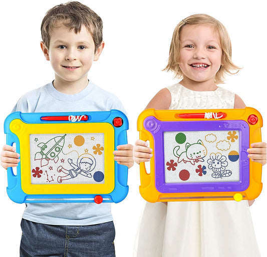 2 Pack Magnetic Drawing Board Toddler Toys for 3 4 5 6 Year Old Boys Girls Gifts, A Colorful Erasable Etch Doodle Sketch Painting Drawing Pad for Kids Educational Learning